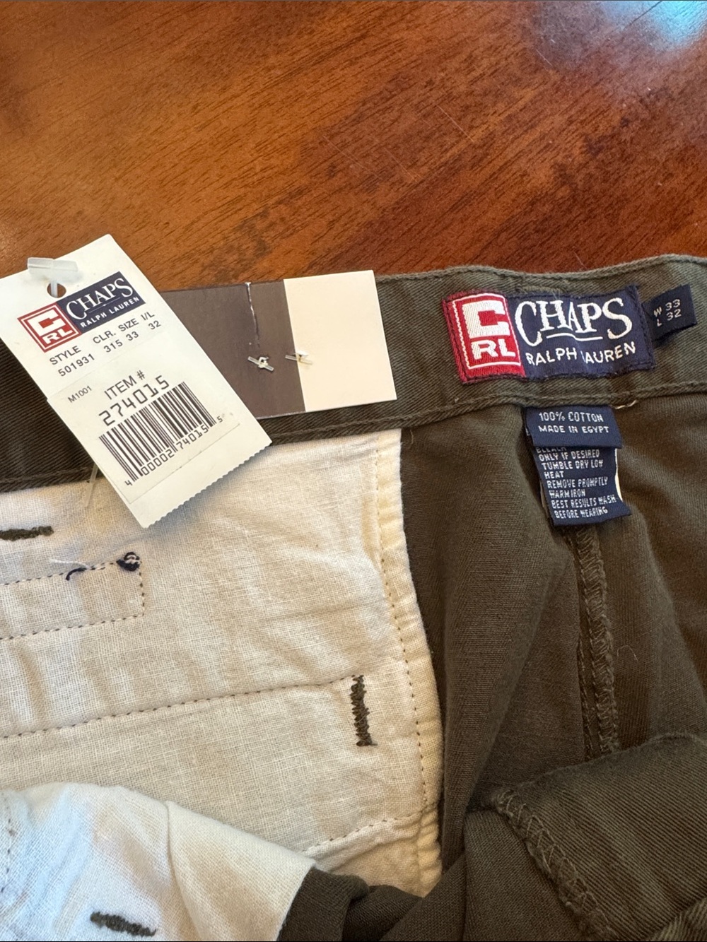 Chaps Olive Cargo Pants with Utility Pockets - Picture 3 of 5
